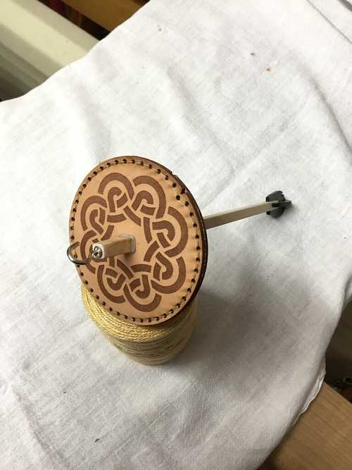 Drop Spindle in Leather
