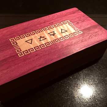 Purpleheart leather-wrapped box