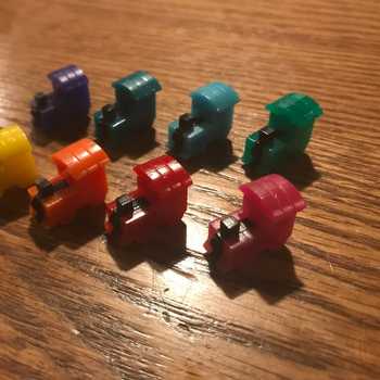 Little trains for Mexican Train Dominoes