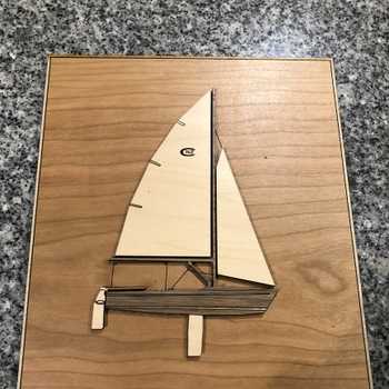 Sail boat wood plaque for daughters birthday