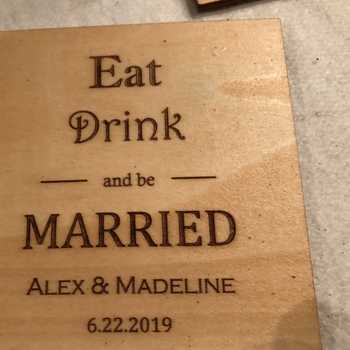 Wood and Cork Coasters for Wedding Reception