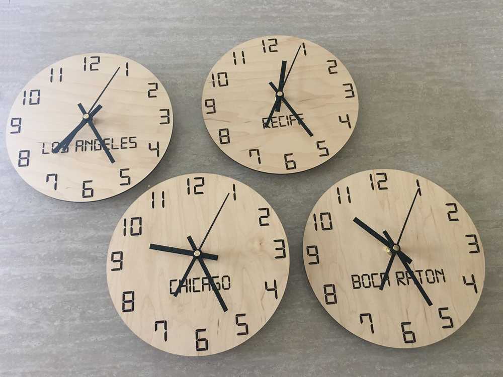 World Time Clocks with City Names