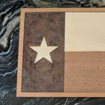 Laser-cut wood veneer Texas flag