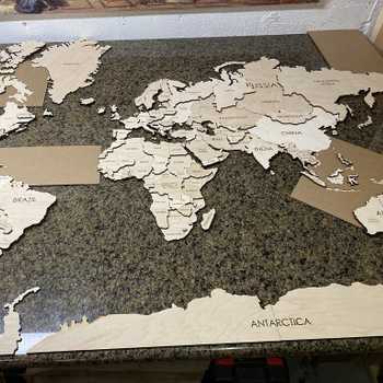 First Big Project after 1 month of owning basic - 2 Layer World Map wall art