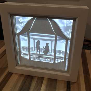 My first backlit shadowbox of a friend's engagement